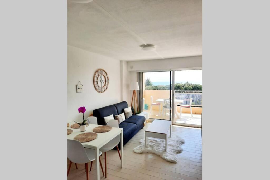 T2 Avec Magnifique Vue Mer, Piscine, Clim, Parking Daire Antibes Dış mekan fotoğraf